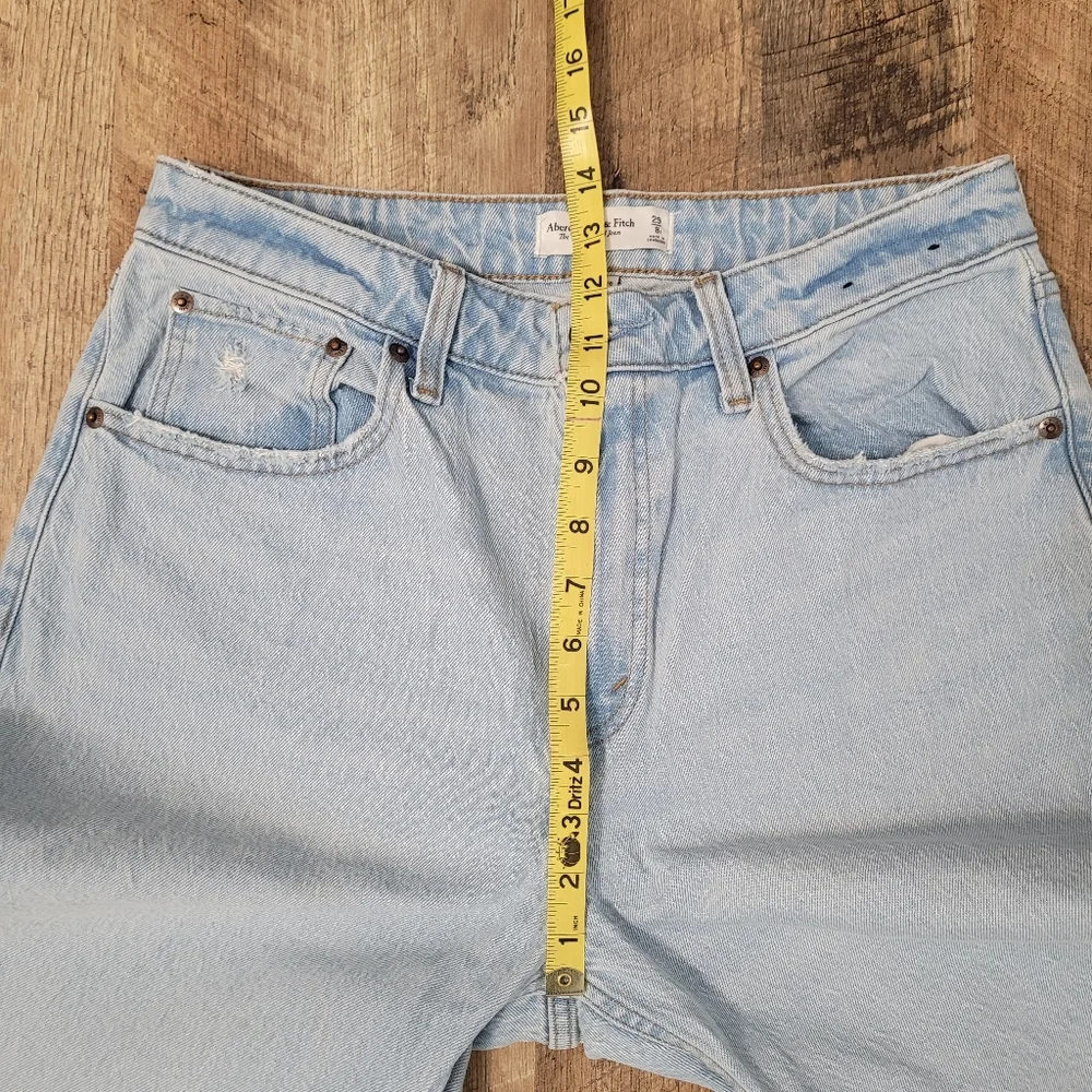 Abercrombie & Fitch The 90s High Rise Relaxed Distressed Women's Jeans Curve Lov - Picture 7 of 10